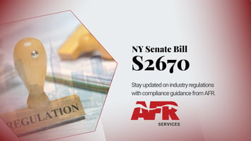 NY Senate Bill S2670 | AFR Compliance